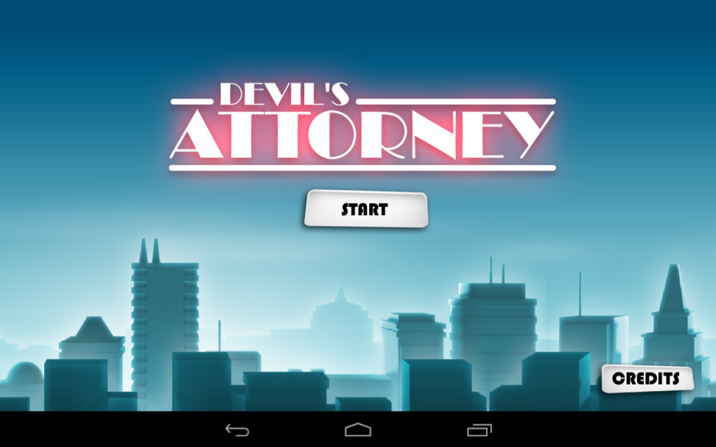Devil's Attorney Start Screen