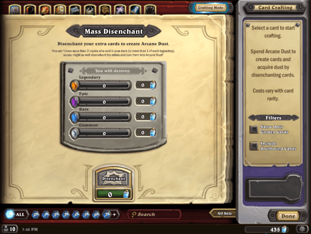 Never any wasted money or cards in Hearthstone.