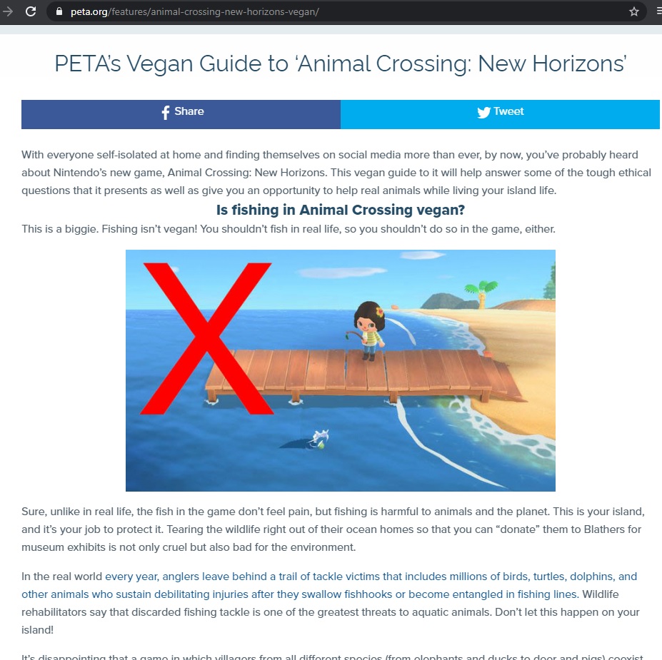 PETA's Vegan Guide to 'Animal Crossing: New Horizons